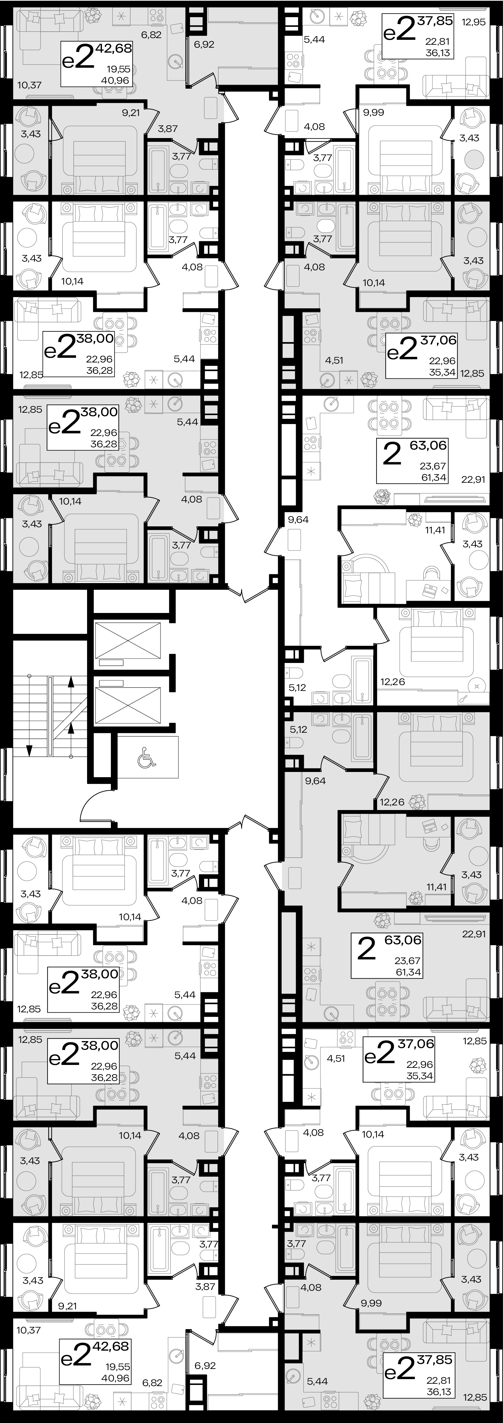 2-комнатная квартира №191 63,06 м2 от застройщика ГК ТОЧНО фото 3