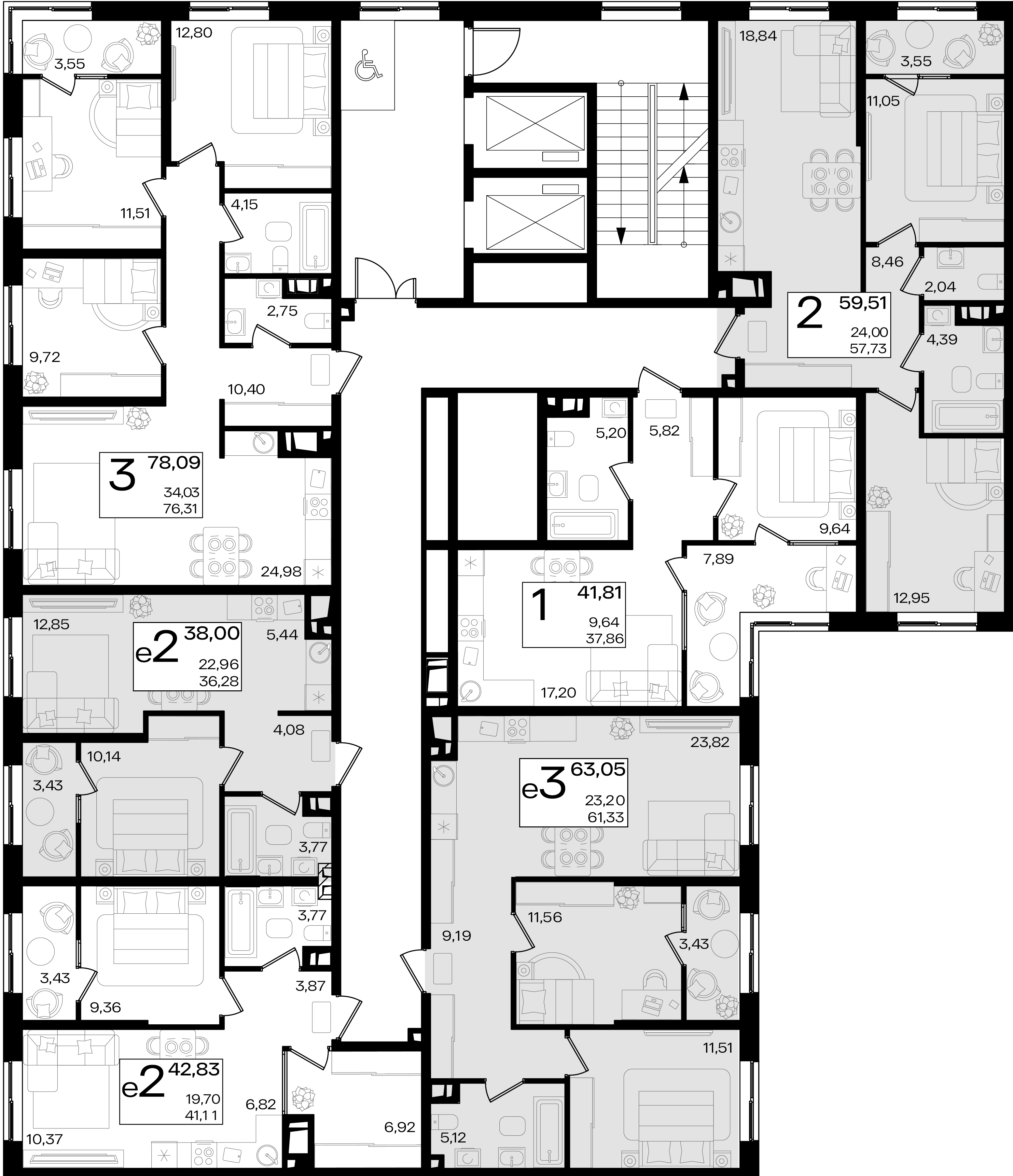 2-комнатная квартира №355 63,05 м2 от застройщика ГК ТОЧНО фото 3