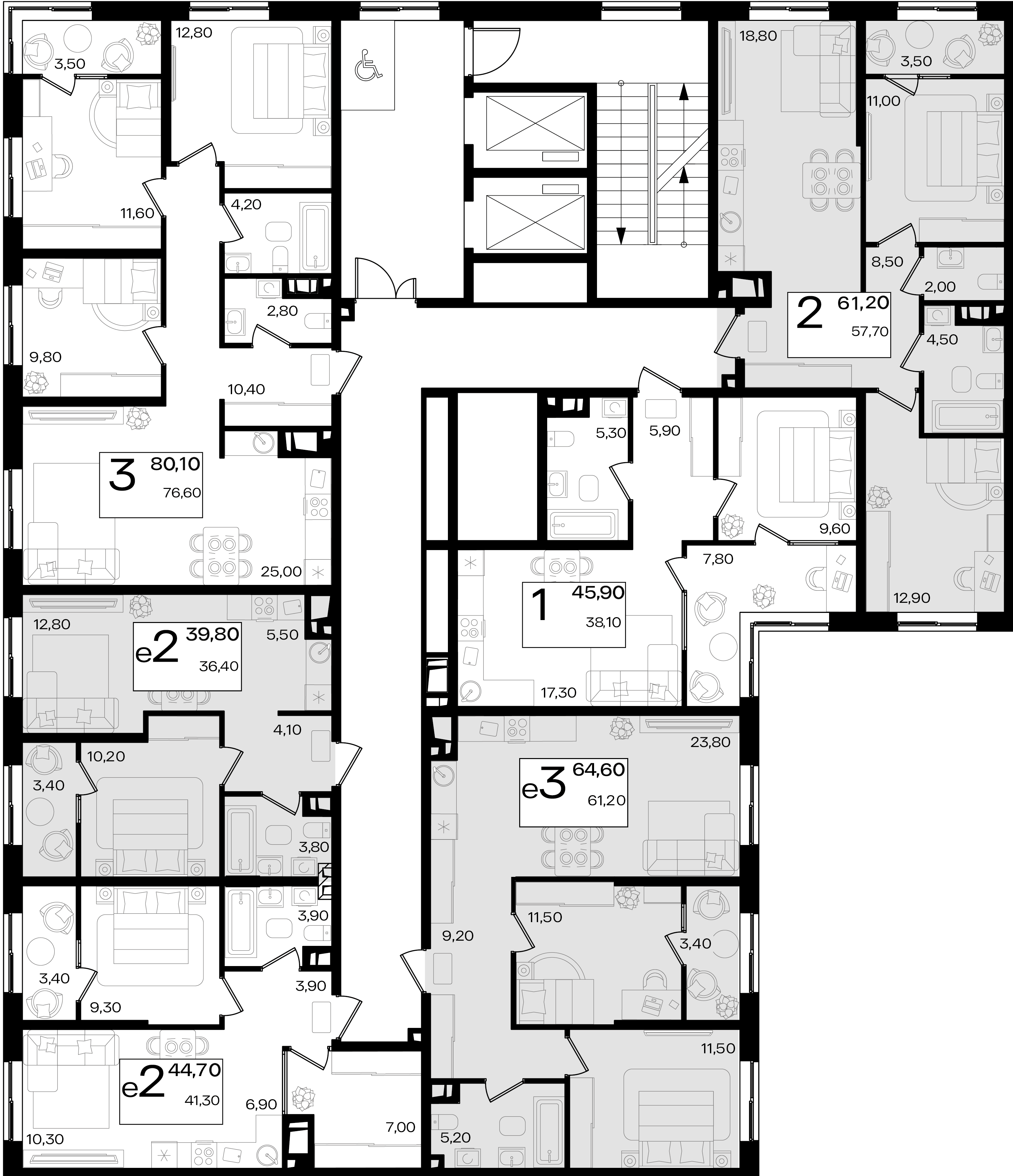 евро 2 к.кв. №326 44,8 м2 от застройщика ГК ТОЧНО фото 4