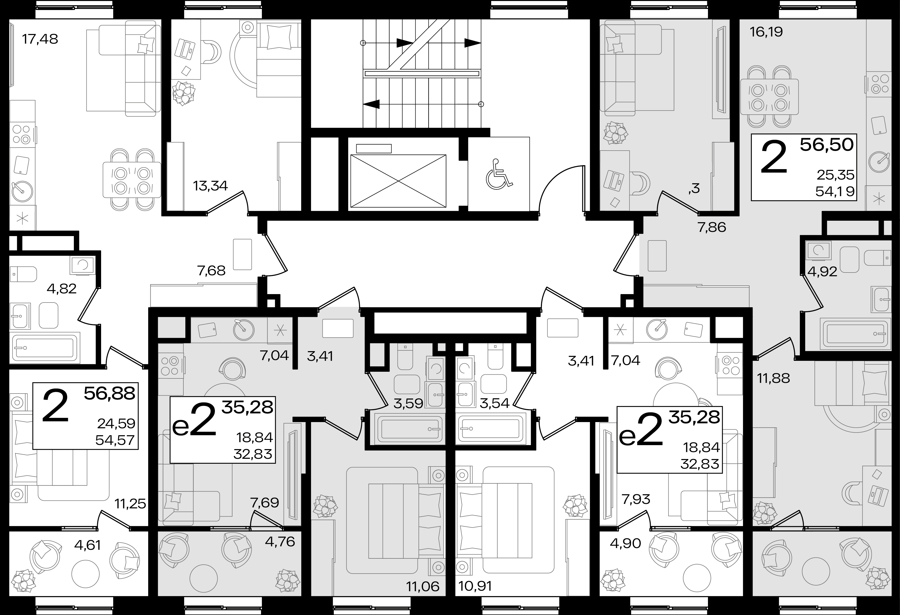 2-комнатная квартира №402 56,88 м2 от застройщика ГК ТОЧНО фото 3