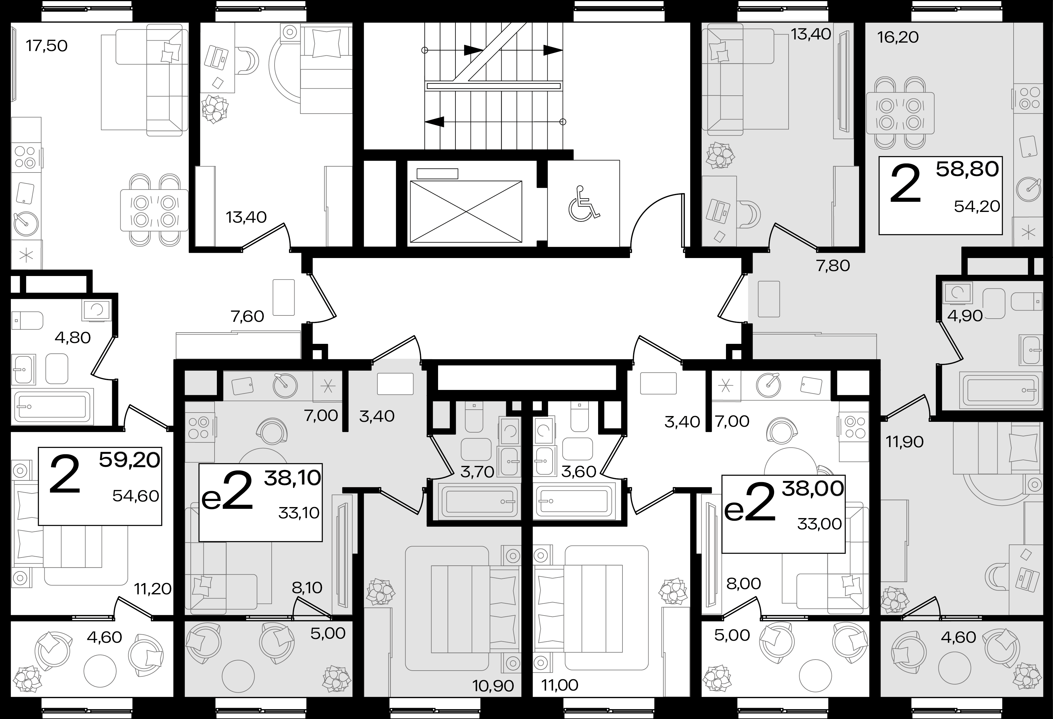 евро 2 к.кв. №421 37,7 м2 от застройщика ГК ТОЧНО фото 4