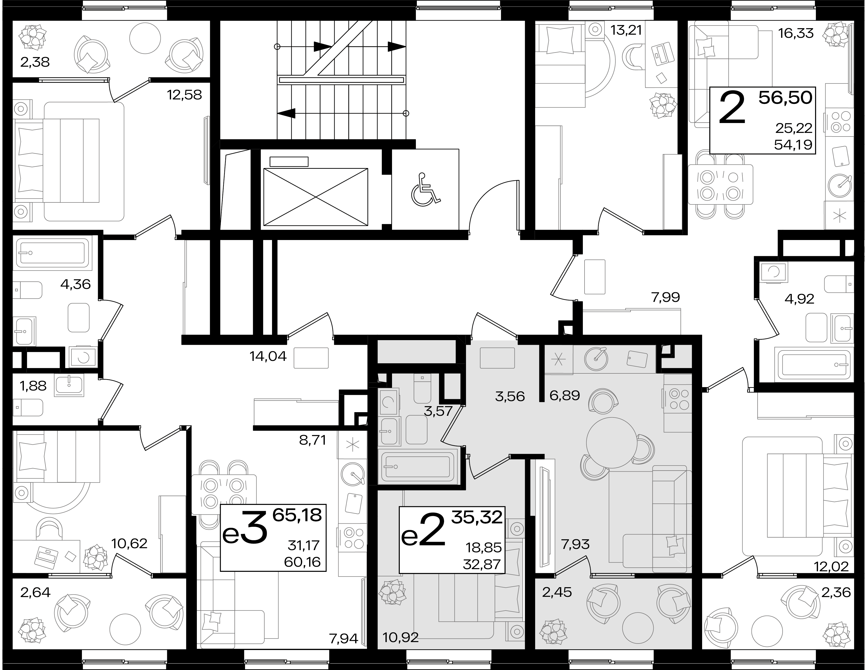 2-комнатная квартира №1 56,5 м2 от застройщика ГК ТОЧНО фото 3
