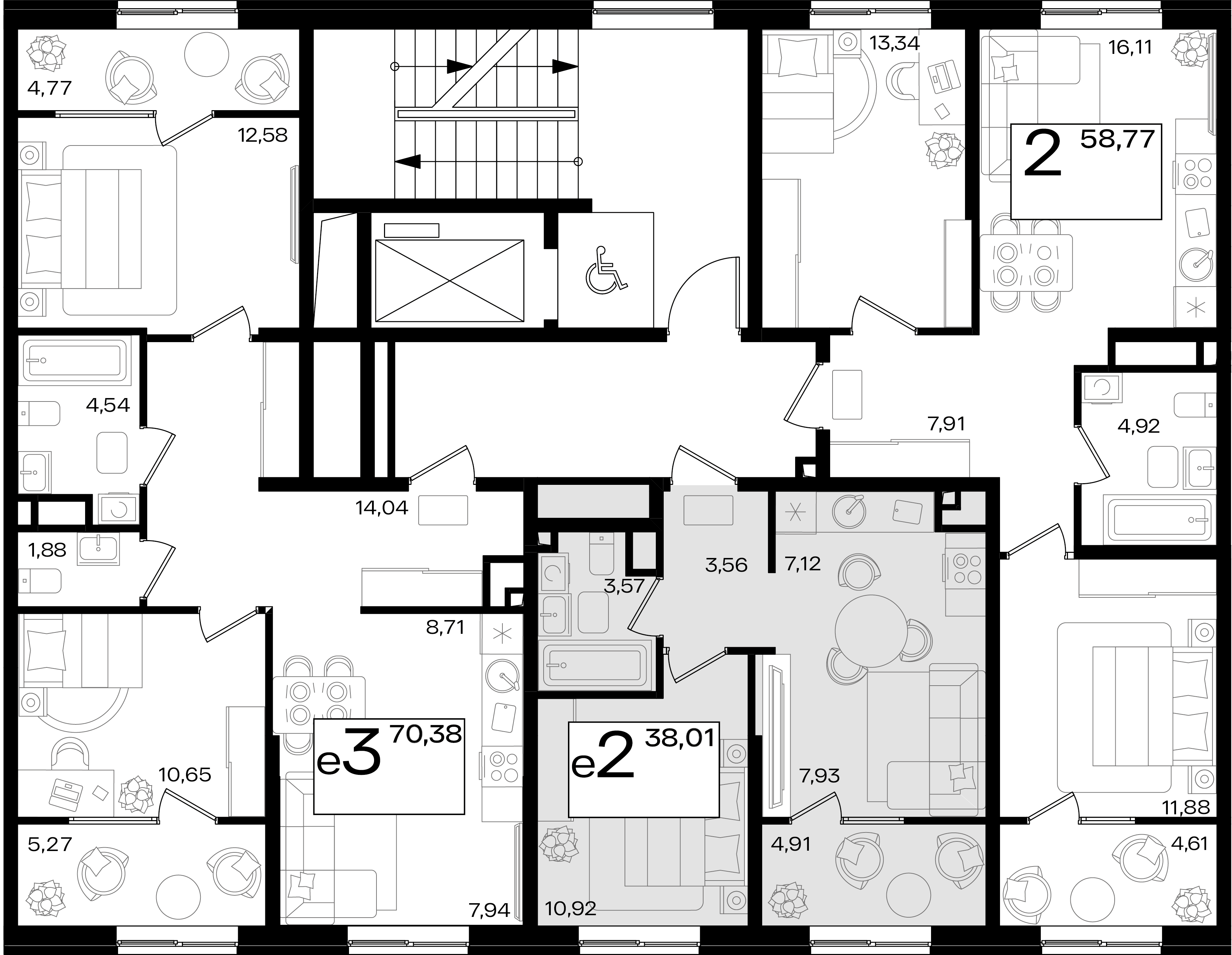 2-комнатная квартира №1 58,77 м2 от застройщика ГК ТОЧНО фото 3