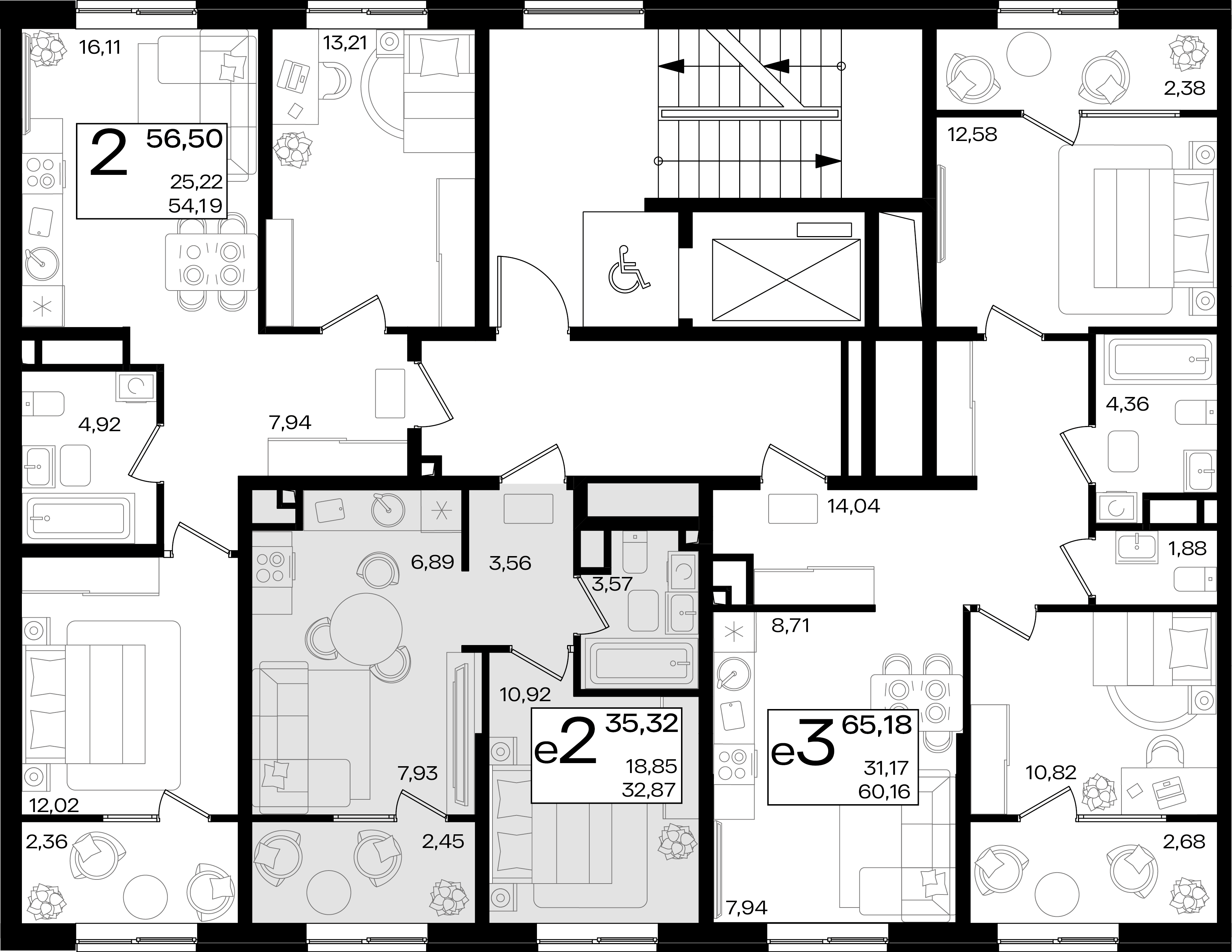 2-комнатная квартира №15 56,5 м2 от застройщика ГК ТОЧНО фото 3
