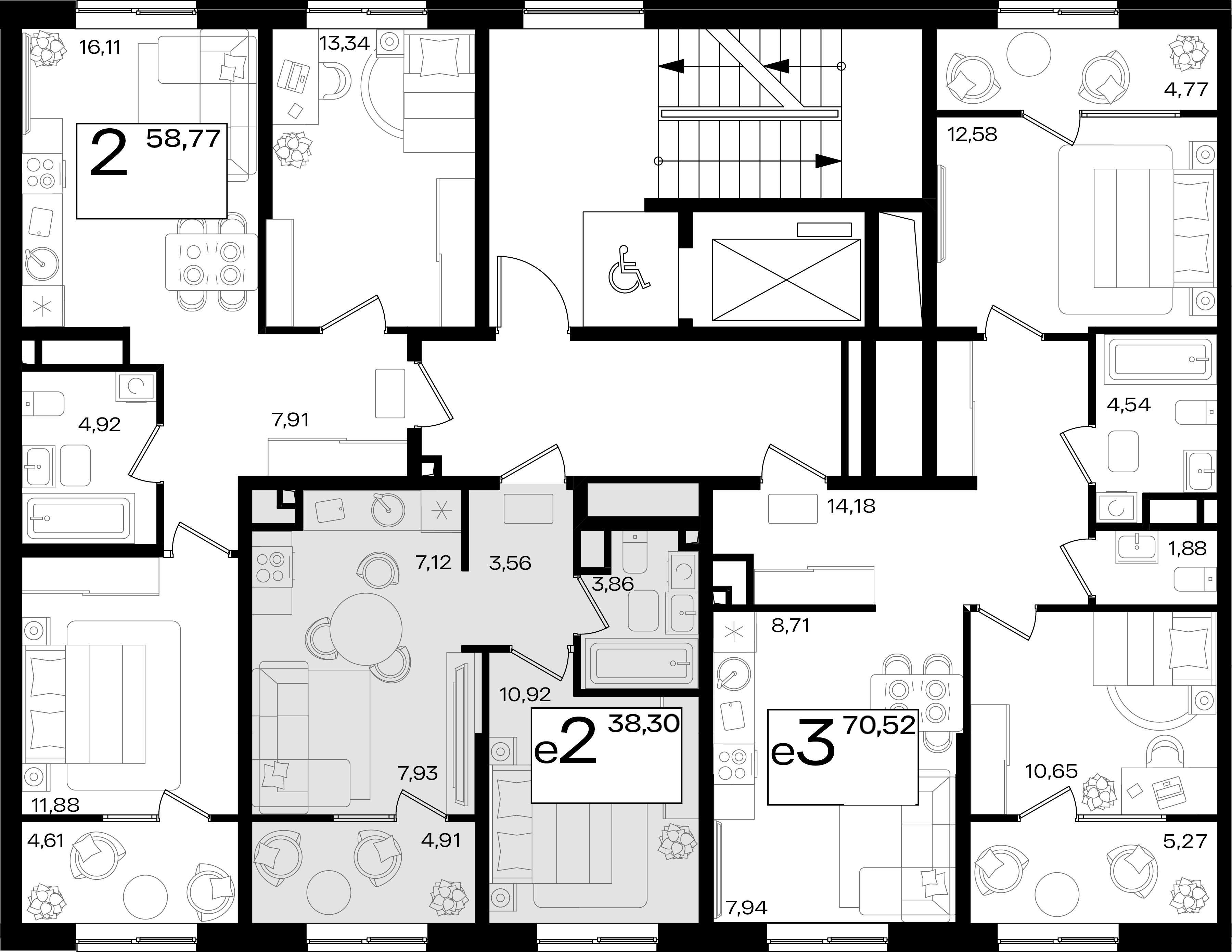 2-комнатная квартира №15 58,77 м2 от застройщика ГК ТОЧНО фото 3