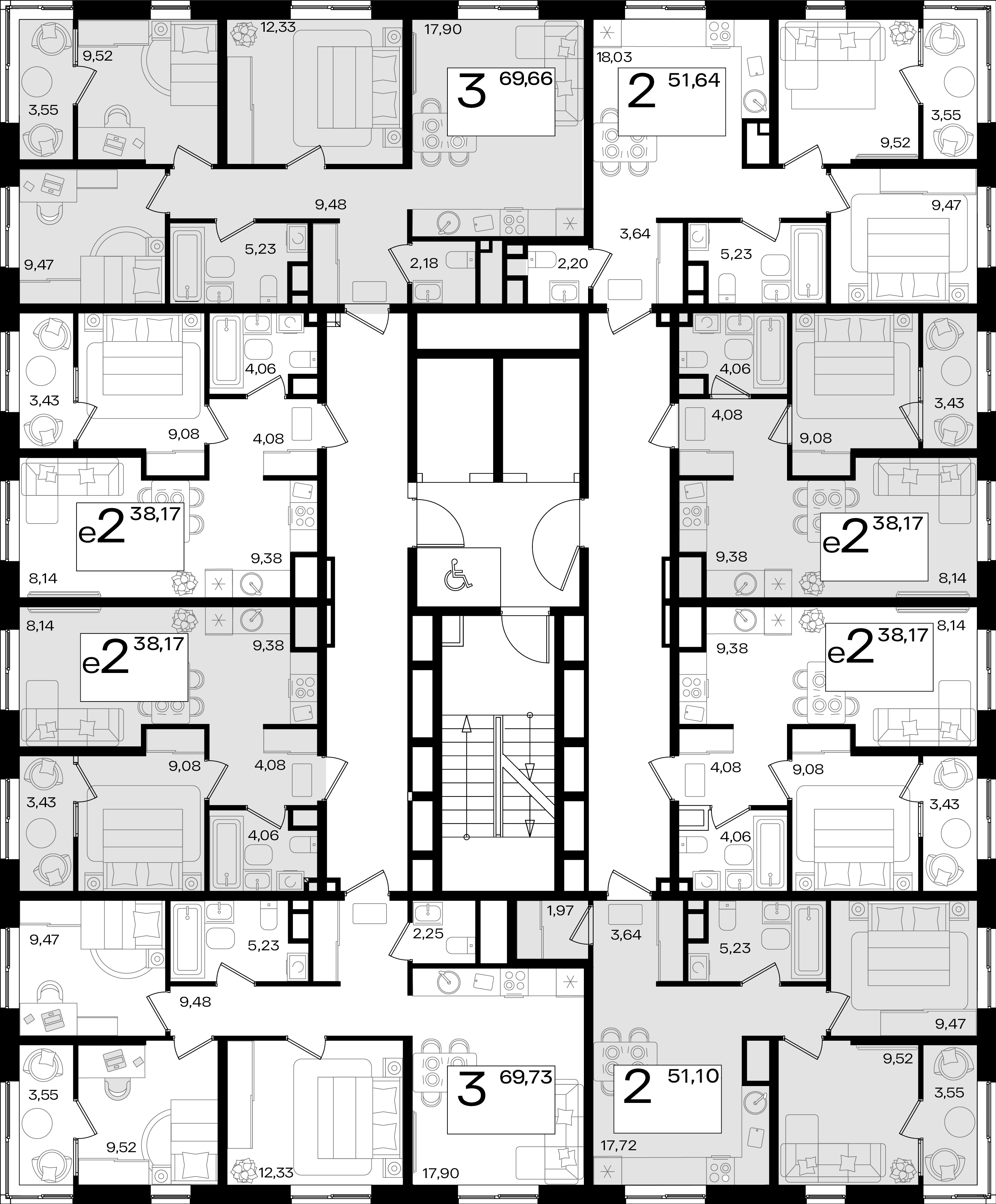 2-комнатная квартира №92 51,1 м2 от застройщика ГК ТОЧНО фото 3