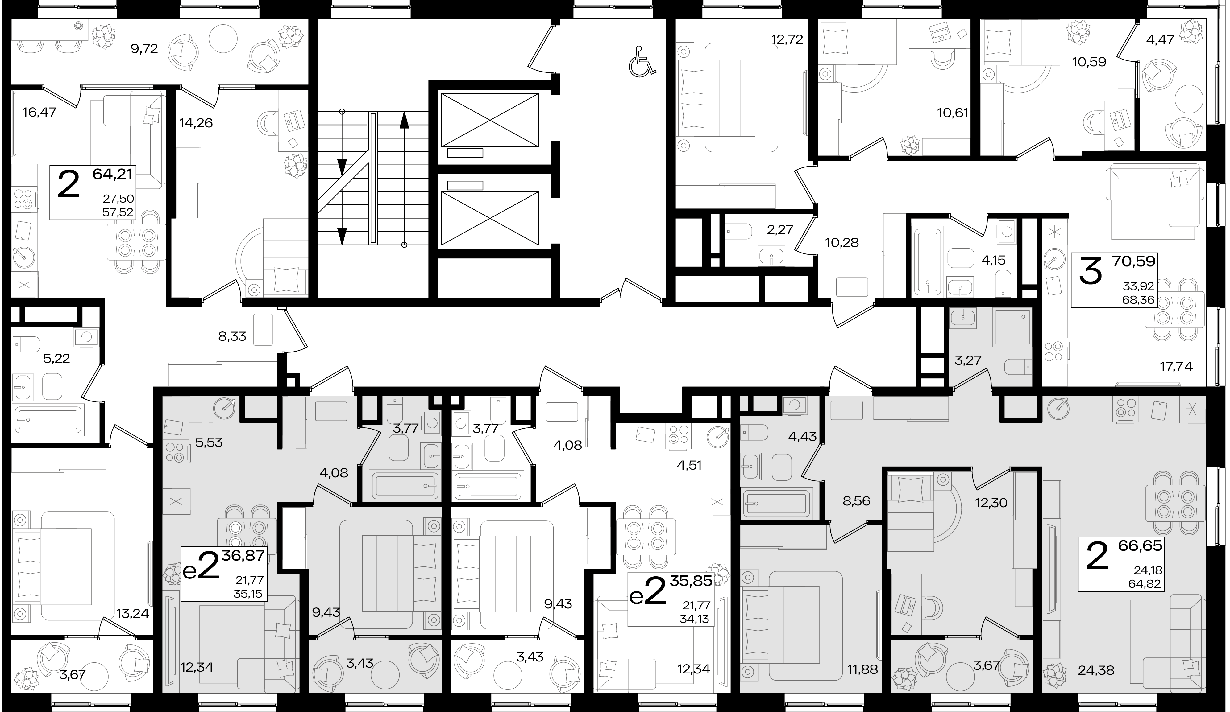 2-комнатная квартира №22 66,65 м2 от застройщика ГК ТОЧНО фото 3