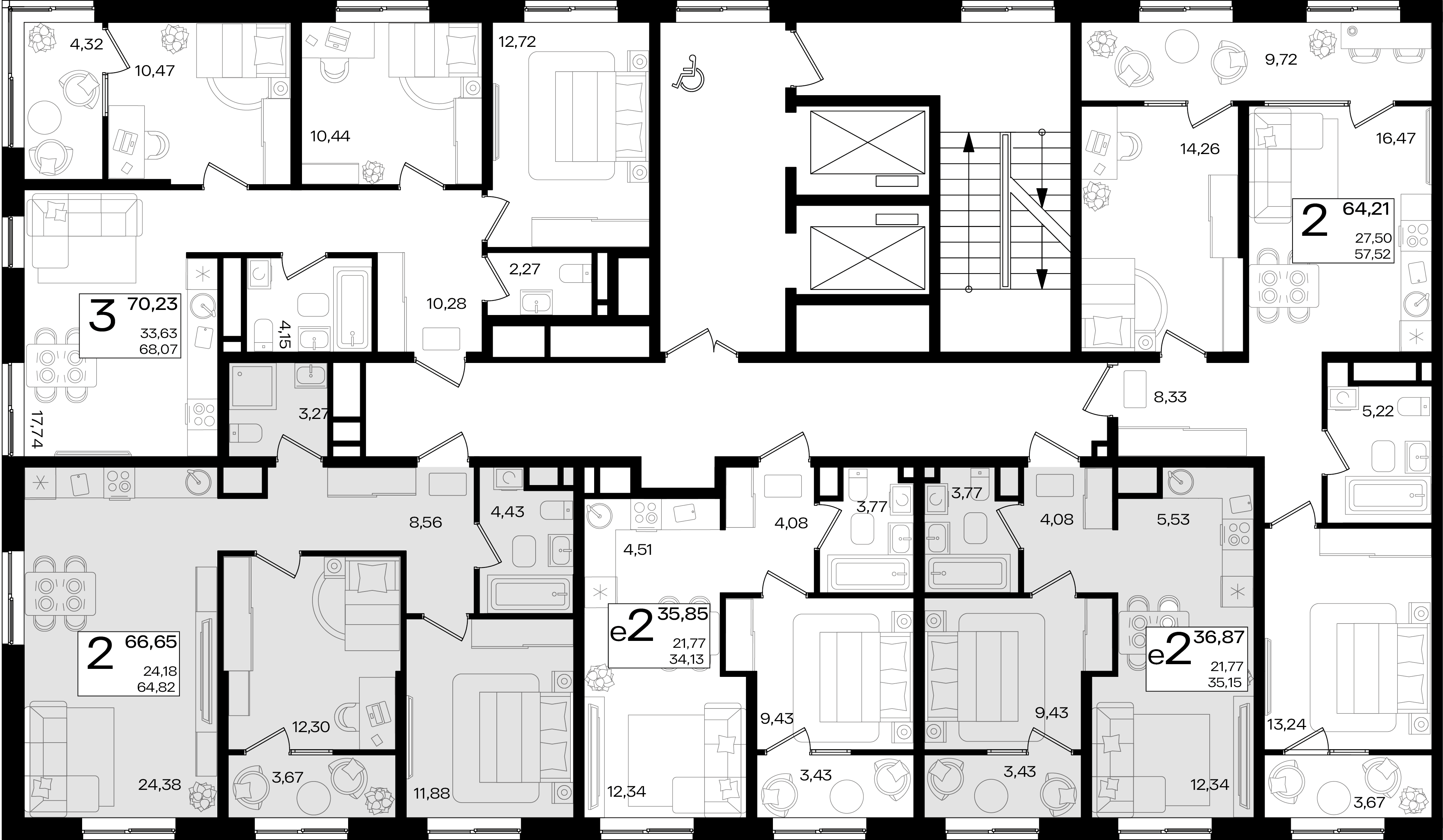 евро 2 к.кв. №47 36,87 м2 от застройщика ГК ТОЧНО фото 3