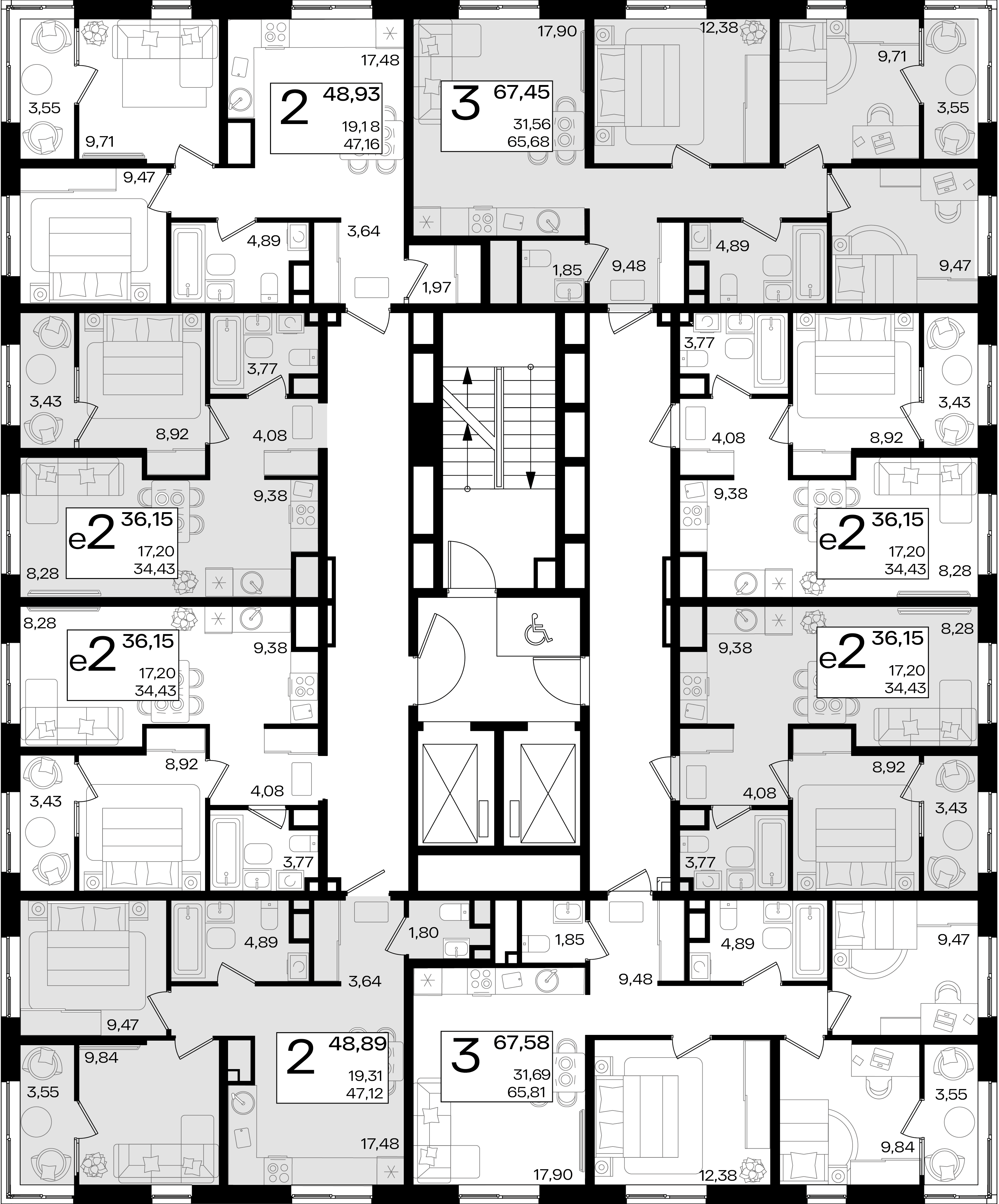 евро 2 к.кв. №189 36,15 м2 от застройщика ГК ТОЧНО фото 3