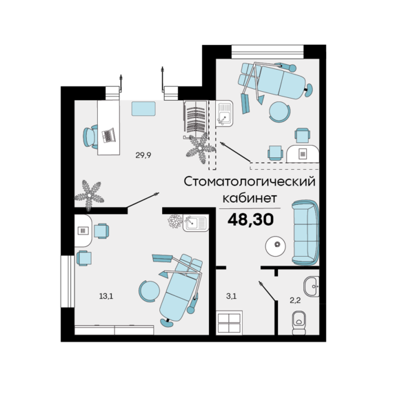 Офисное помещение 2/Н (БТИ 25-28)   м2 от застройщика ГК ТОЧНО