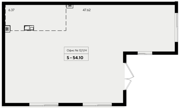 Офисное помещение № 12/1/Н  54,1 м2 от застройщика ГК ТОЧНО