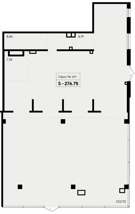Офисное помещение 1  276,75 м2 от застройщика ГК ТОЧНО