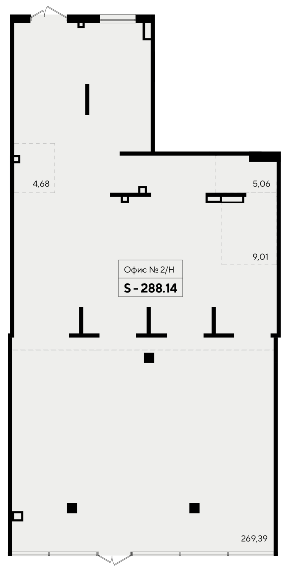 Офисное помещение 2  288,14 м2 от застройщика ГК ТОЧНО