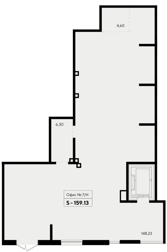 Офисное помещение 7  159,13 м2 от застройщика ГК ТОЧНО