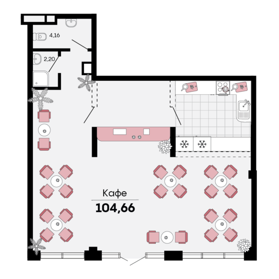 Офисное помещение 13  103,7 м2 от застройщика ГК ТОЧНО