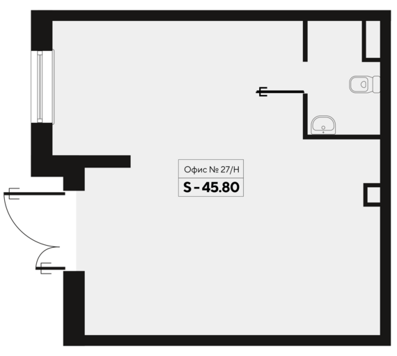 Офисное помещение 27 (263,264)  45,8 м2 от застройщика ГК ТОЧНО
