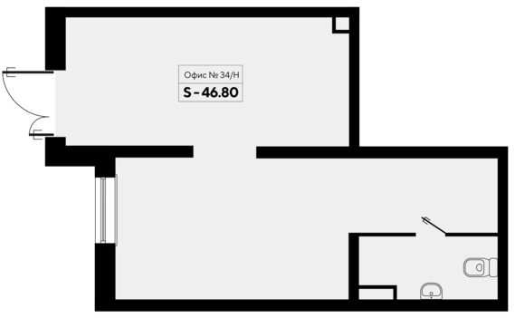 Офисное помещение 34 (299-302)  46,8 м2 от застройщика ГК ТОЧНО