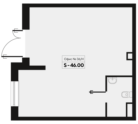 Офисное помещение 36 (305,306)  46 м2 от застройщика ГК ТОЧНО