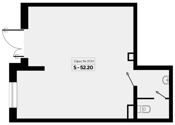 Офисное помещение 37 (307-309)  52,2 м2 от застройщика ГК ТОЧНО