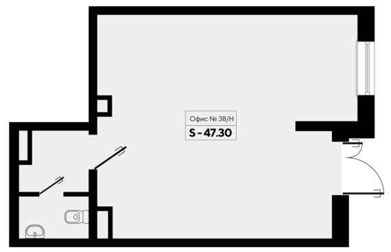 Офисное помещение 38 (310-312)  47,3 м2 от застройщика ГК ТОЧНО