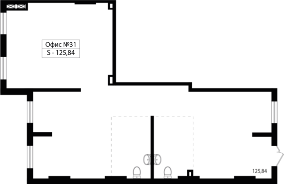 Офисное помещение 31  125,84 м2 от застройщика ГК ТОЧНО