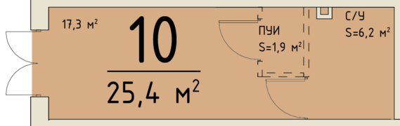 Офисное помещение 10  25,4 м2 от застройщика ГК ТОЧНО