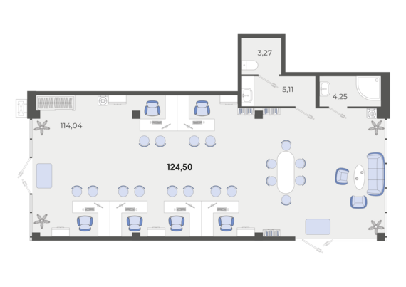 Офисное помещение 11/Н  124,5 м2 от застройщика ГК ТОЧНО