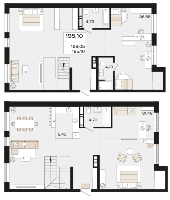 Пентхаус №460 195,1 м2 от застройщика ГК ТОЧНО