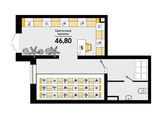 Офисное помещение 34 (299-302)   м2 от застройщика ГК ТОЧНО