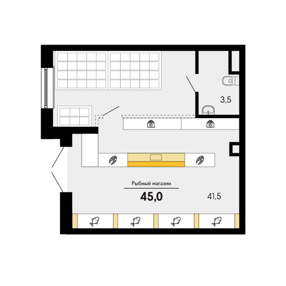 Офисное помещение 27 (263,264)   м2 от застройщика ГК ТОЧНО