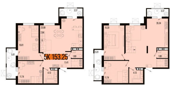 5-комнатная квартира №154 157,38 м2 от застройщика ГК ТОЧНО