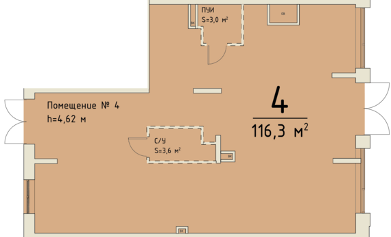 Офисное помещение 04   м2 от застройщика ГК ТОЧНО