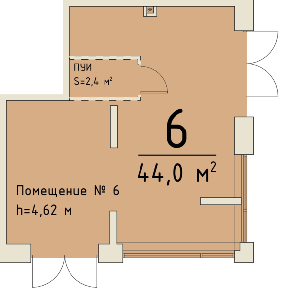 Офисное помещение 06   м2 от застройщика ГК ТОЧНО